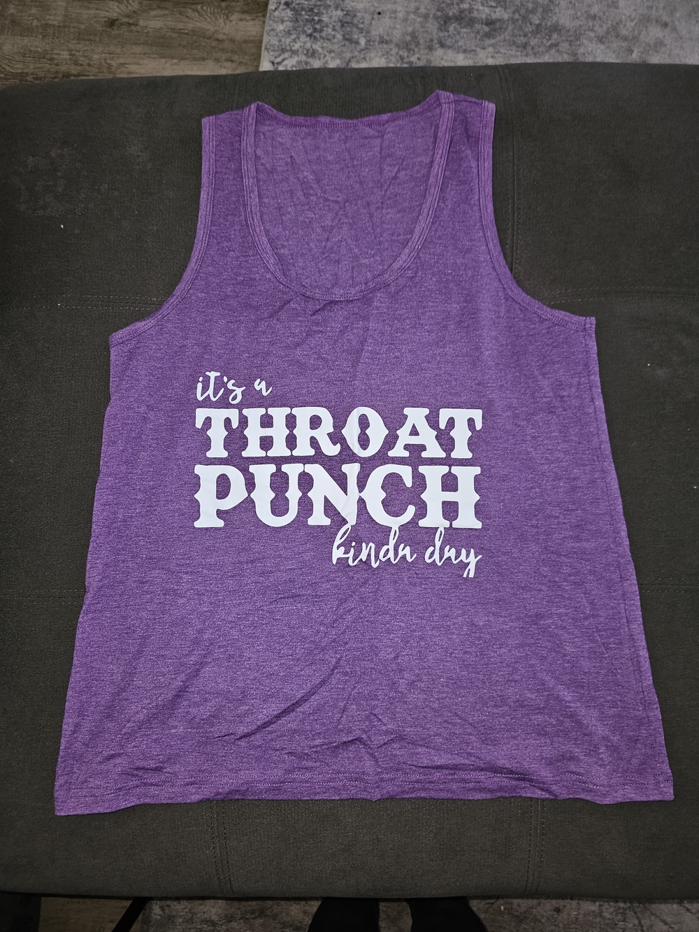 Purple Graphic Tank Top - "Throat Punch"